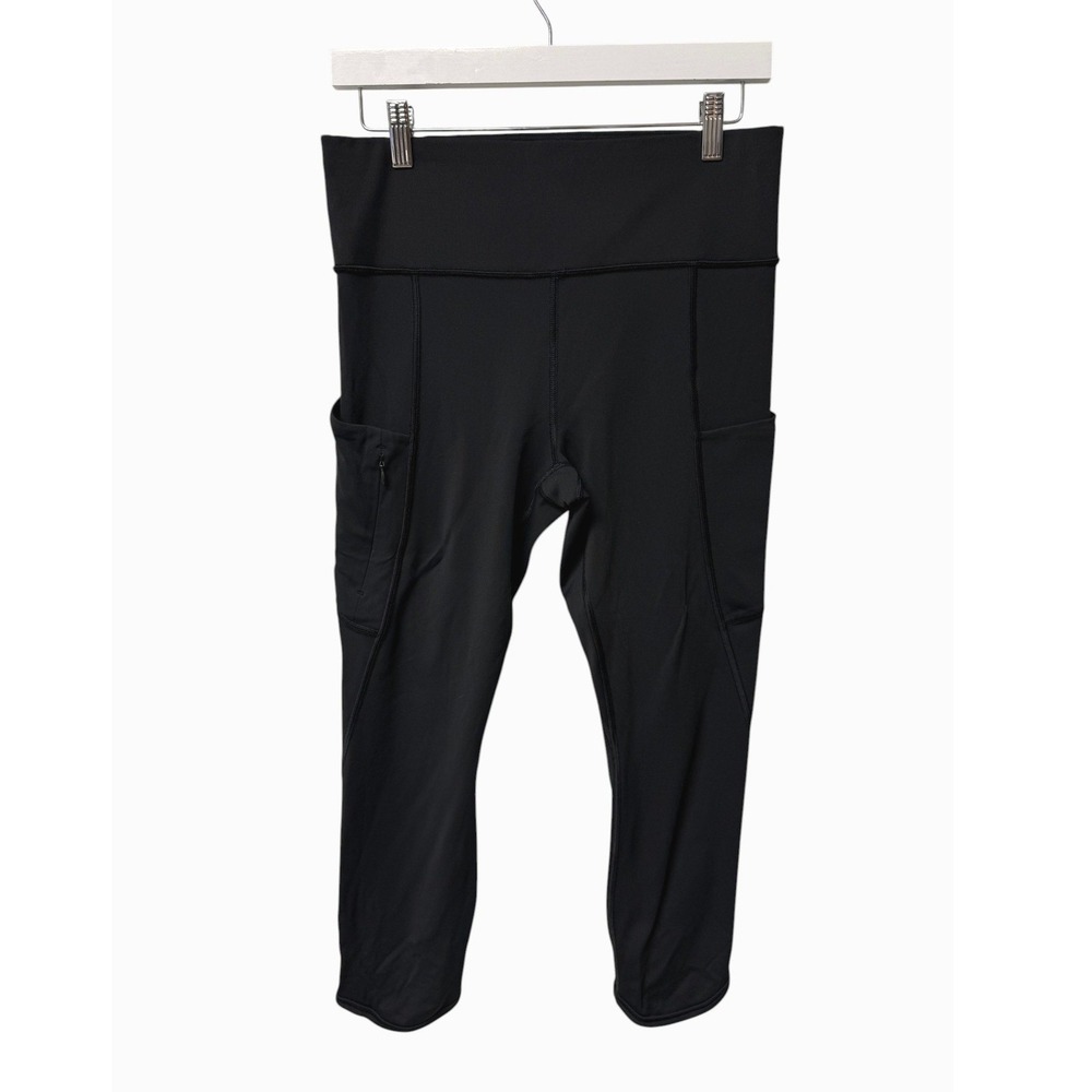 Athleta Leggings Womens M Black High Rise Crop Pockets Athletic Yoga Running Gym